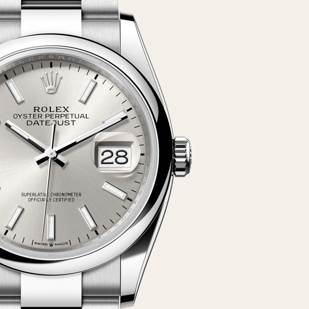 Rolex Datejust 36 in Oystersteelcon “Butterfly mother-of-pearl pavé”, lunetta Domed, bracciale Oystersteel