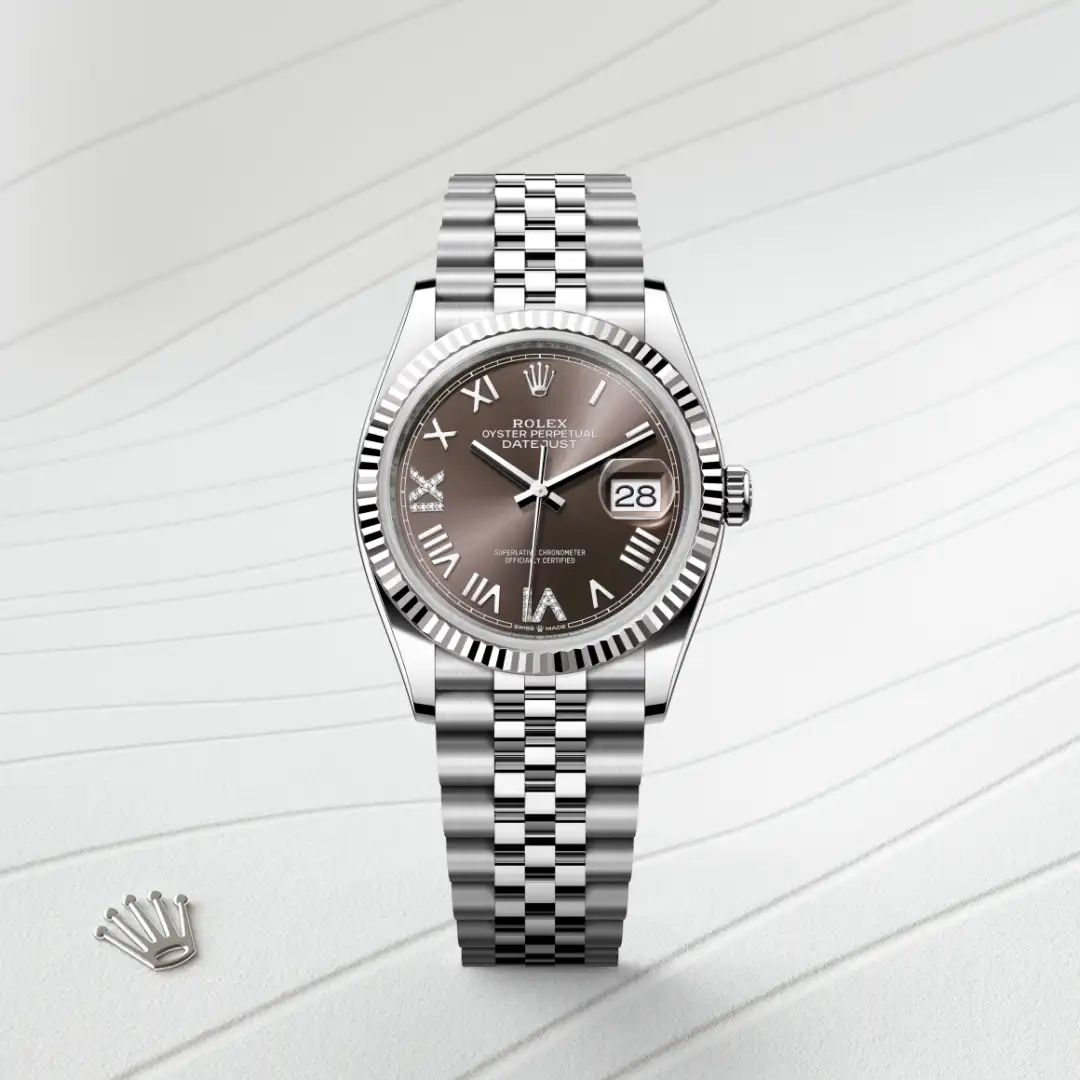 Rolex Datejust 36 in Oystersteelcon “Butterfly mother-of-pearl pavé”, lunetta Domed, bracciale Oystersteel