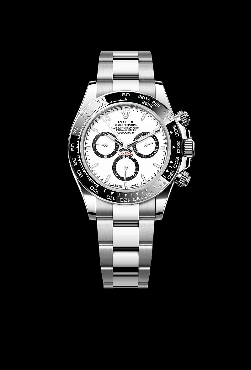 Rolex Cosmograph Daytona in Acciaio Oystersteelcon “Pavé madreperla farfalle”, lunetta Bombata, bracciale Acciaio Oystersteel