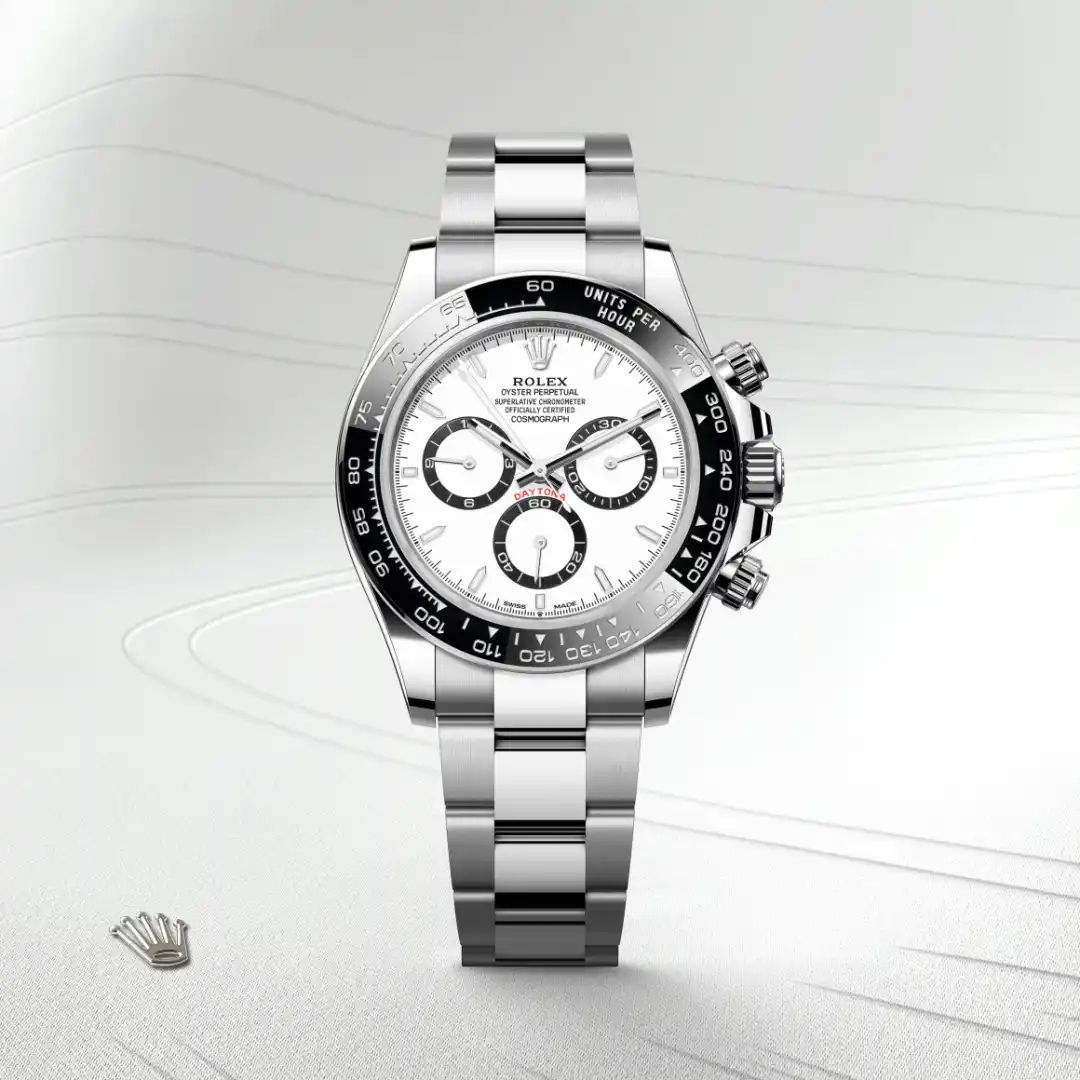 Rolex Cosmograph Daytona in Acciaio Oystersteelcon “Pavé madreperla farfalle”, lunetta Bombata, bracciale Acciaio Oystersteel