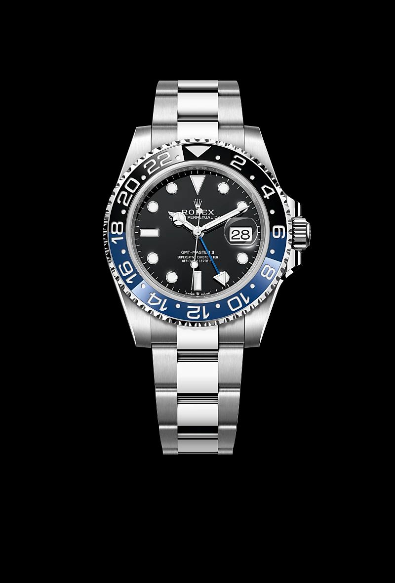 Rolex GMT-Master II in Oystersteelcon “Butterfly mother-of-pearl pavé”, lunetta Domed, bracciale Oystersteel