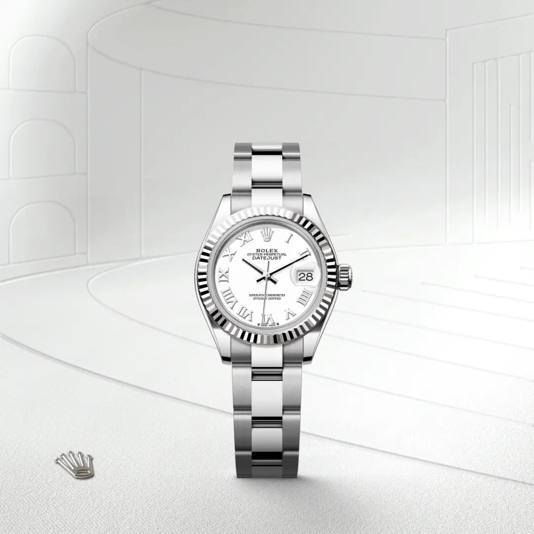 Rolex Lady-Datejust in Oystersteelcon “Butterfly mother-of-pearl pavé”, lunetta Domed, bracciale Oystersteel