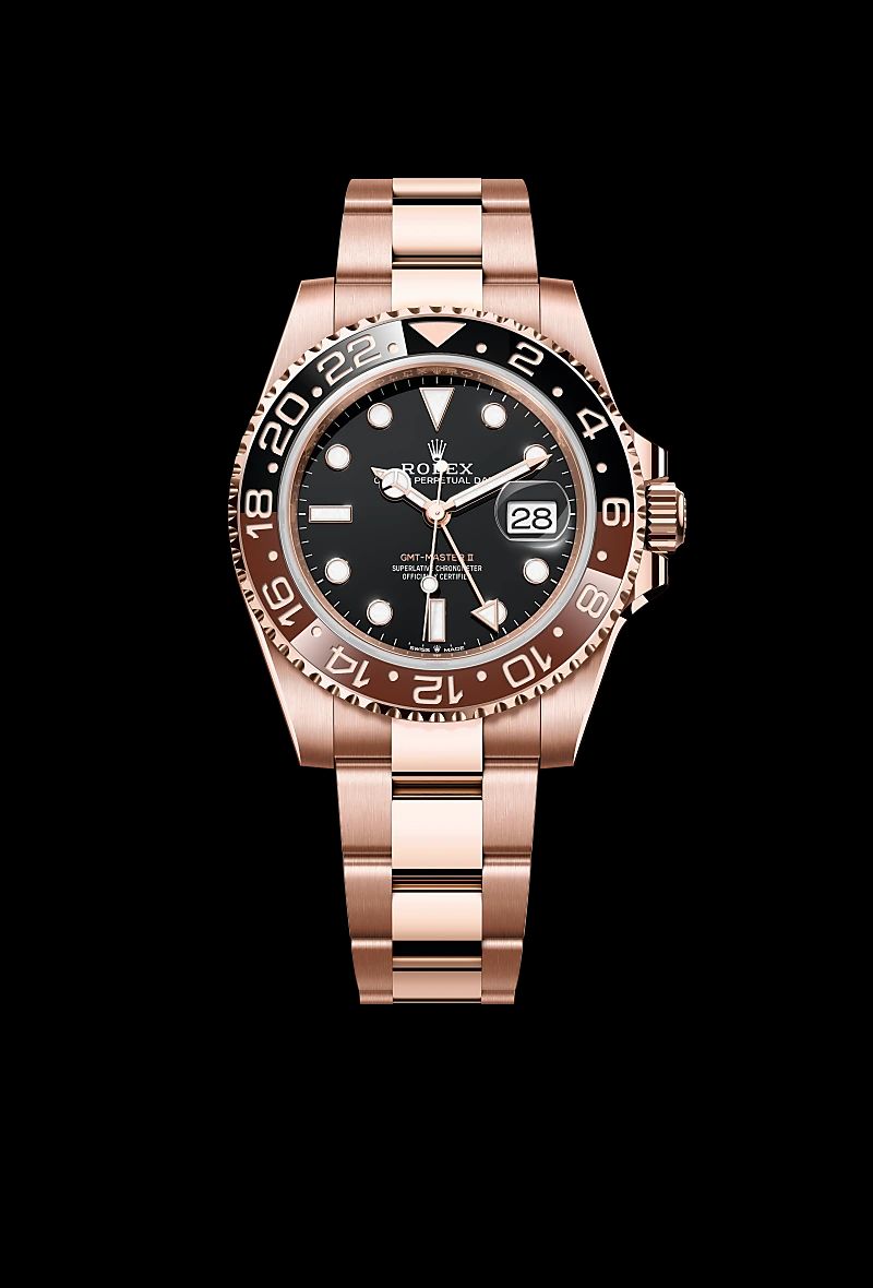 Rolex GMT-Master II in Oystersteelcon “Butterfly mother-of-pearl pavé”, lunetta Domed, bracciale Oystersteel