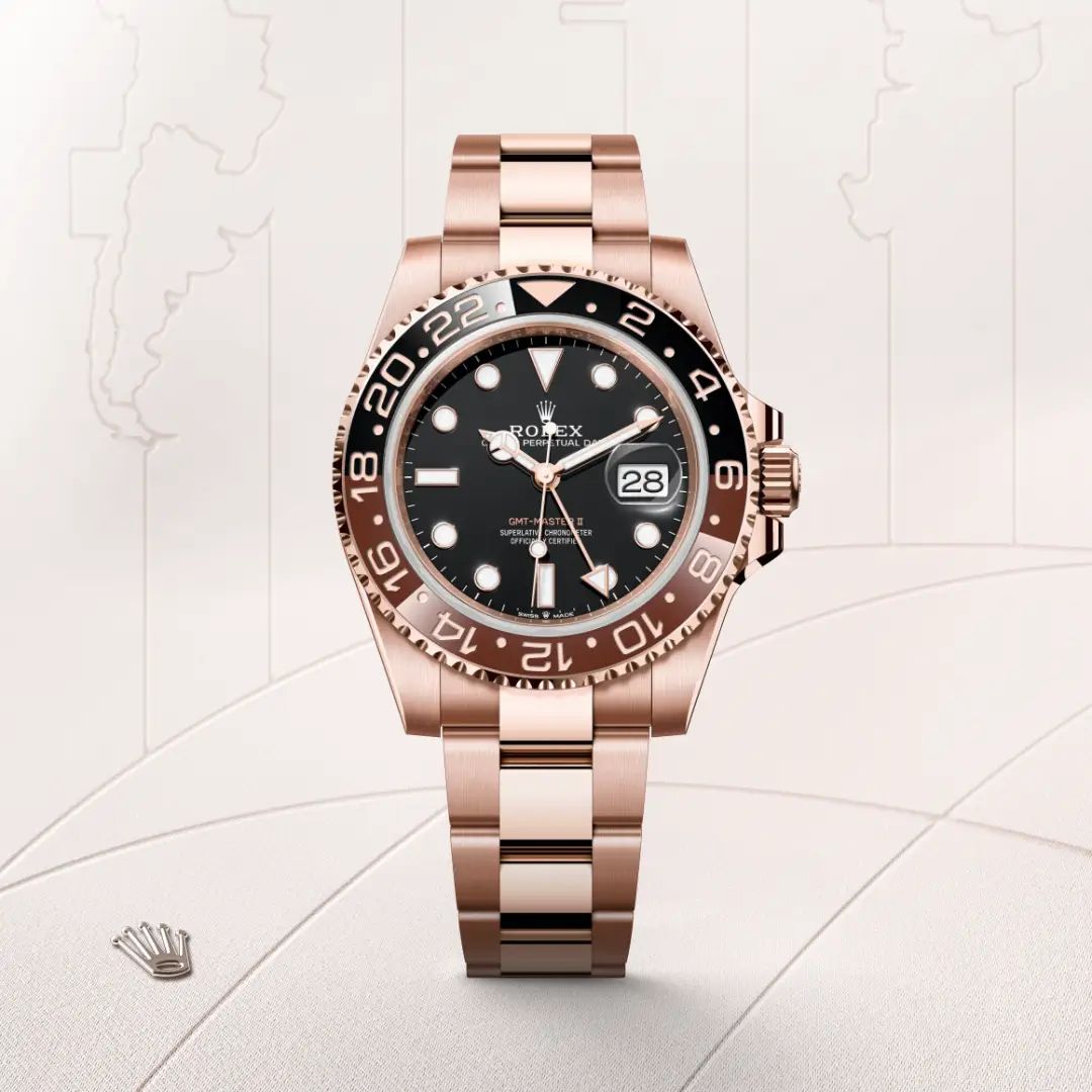 Rolex GMT-Master II in Oystersteelcon “Butterfly mother-of-pearl pavé”, lunetta Domed, bracciale Oystersteel