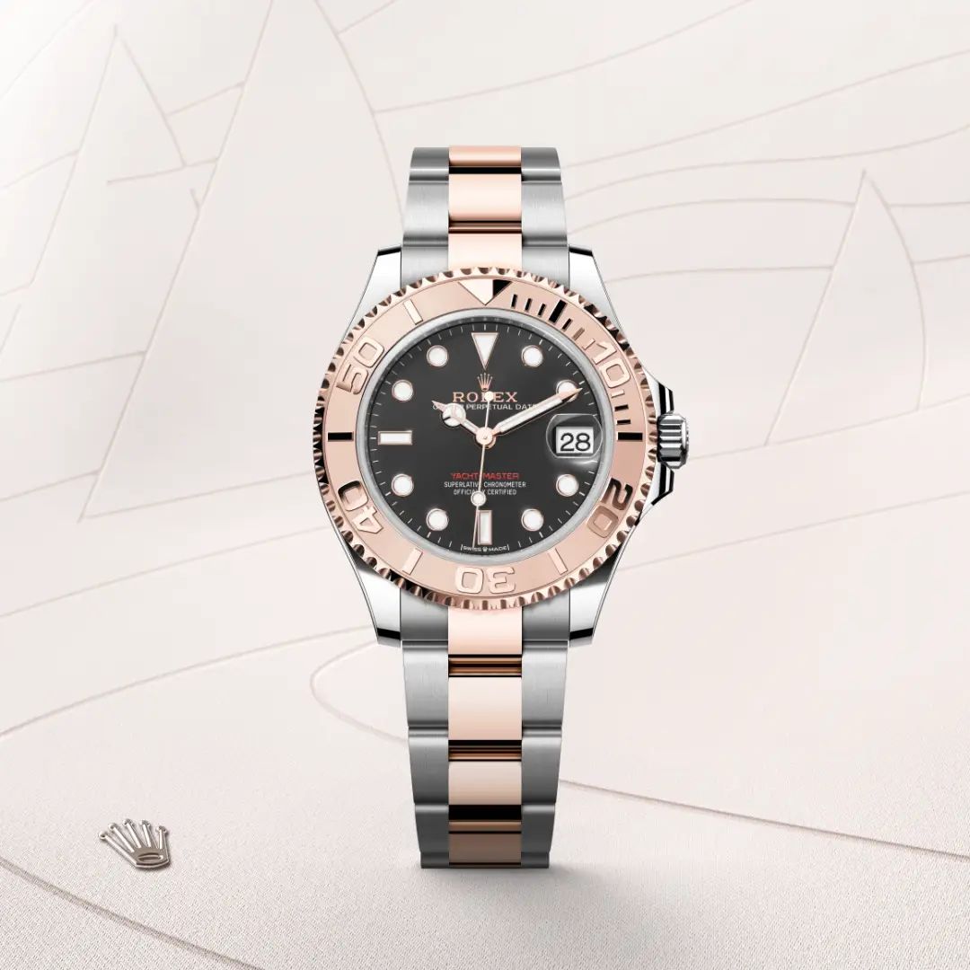 Rolex Yacht-Master 37 in Acciaio Oystersteelcon “Pavé madreperla farfalle”, lunetta Bombata, bracciale Acciaio Oystersteel