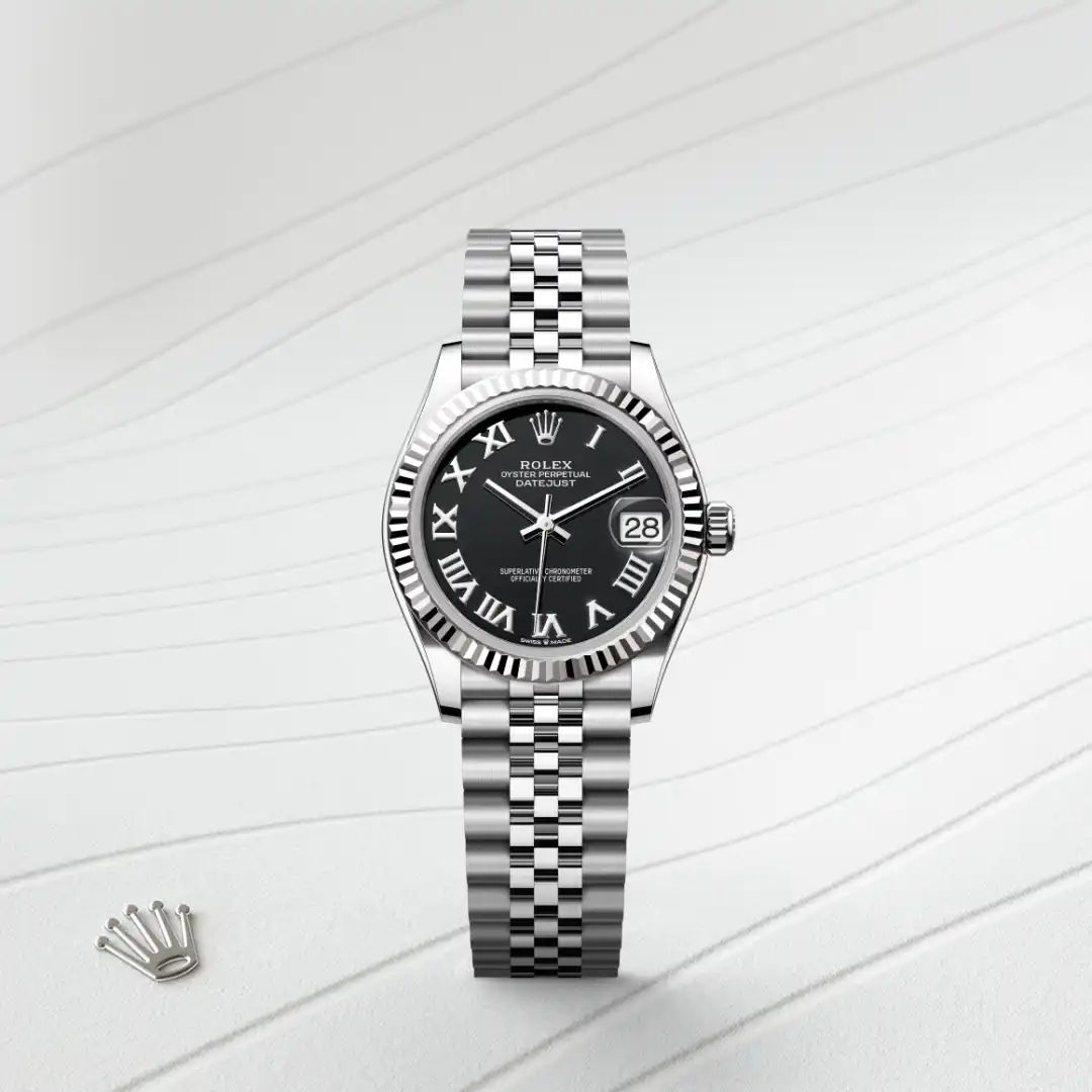 Rolex Datejust 31 in Oystersteelcon “Butterfly mother-of-pearl pavé”, lunetta Domed, bracciale Oystersteel
