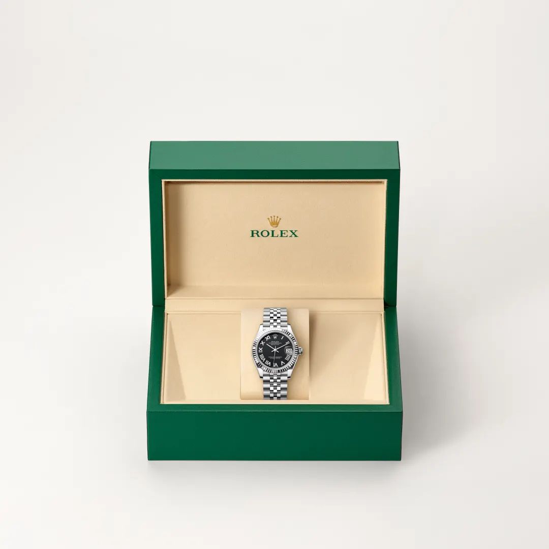 Rolex Datejust 31 in Oystersteelcon “Butterfly mother-of-pearl pavé”, lunetta Domed, bracciale Oystersteel