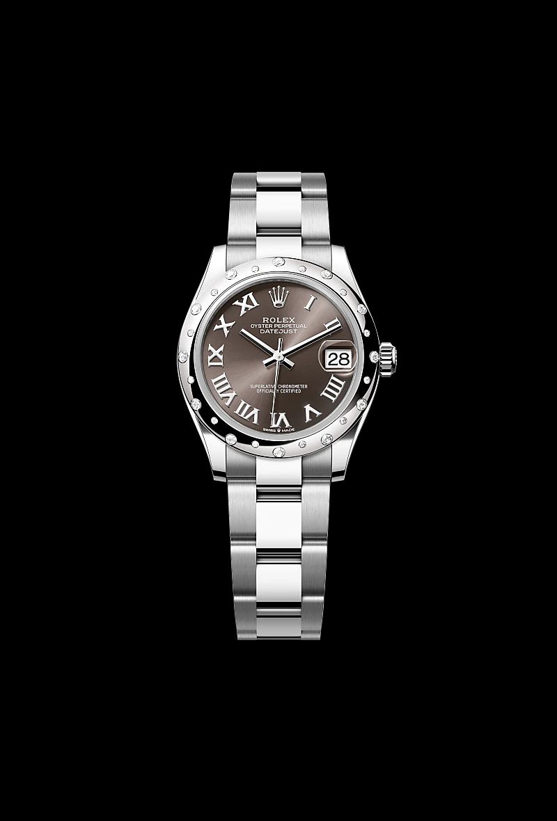 Rolex Datejust 31 in Oystersteelcon “Butterfly mother-of-pearl pavé”, lunetta Domed, bracciale Oystersteel