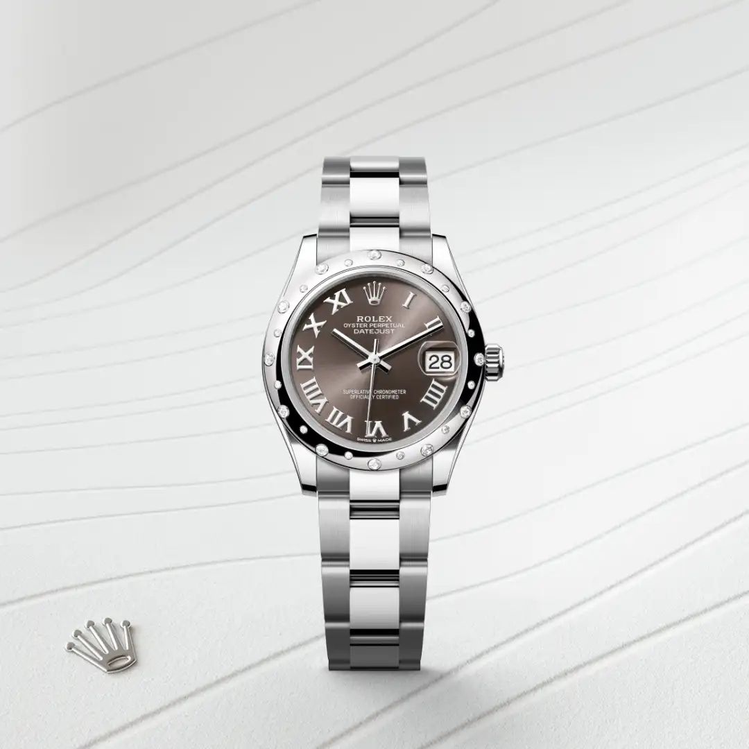 Rolex Datejust 31 in Oystersteelcon “Butterfly mother-of-pearl pavé”, lunetta Domed, bracciale Oystersteel
