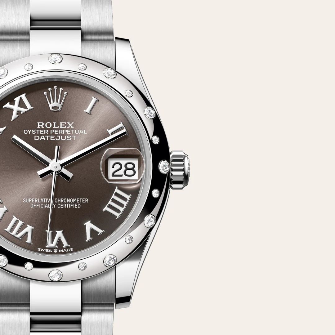 Rolex Datejust 31 in Oystersteelcon “Butterfly mother-of-pearl pavé”, lunetta Domed, bracciale Oystersteel