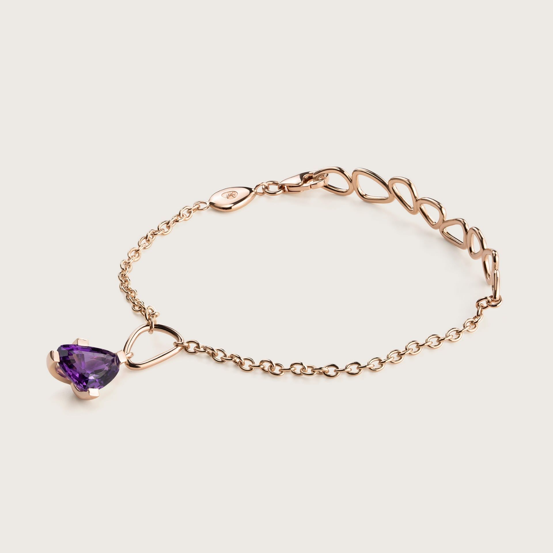 ASTRUA Bracciale Aquiloni, Oro Rosa, Ametista AQ85AM-1
