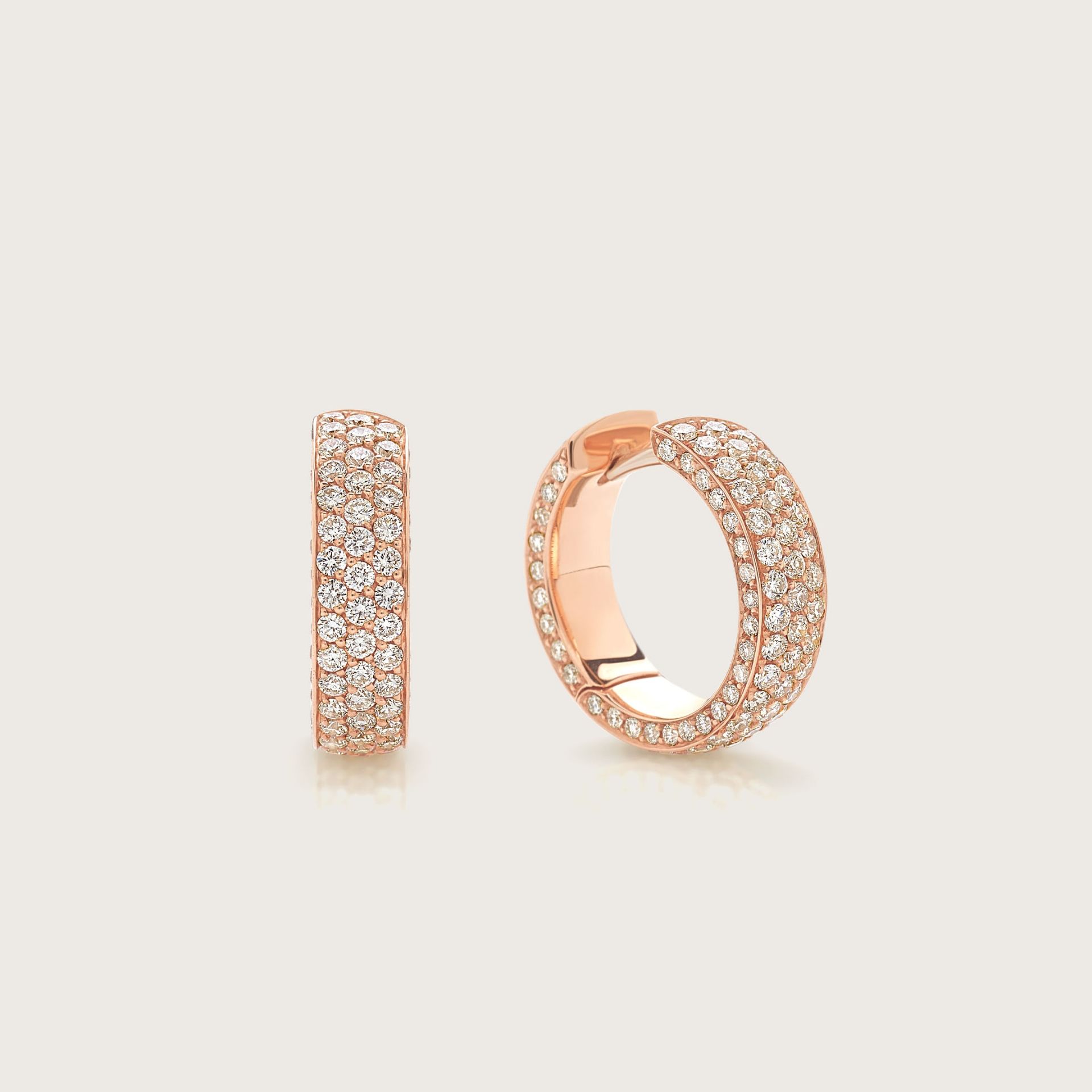 ASTRUA Orecchini Senza Fine, Oro Rosa, Diamanti SF25DLPD.M